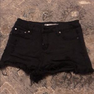 Tractr distressed black shorts